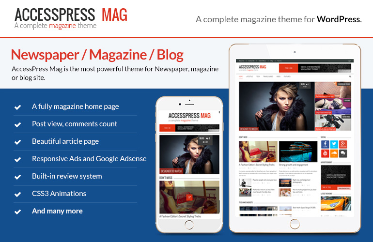 Best Free WordPress Magazine Theme – AccessPress Mag